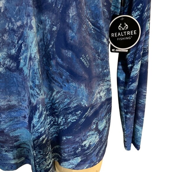 Memphis Tigers Colosseum RealTree Ocean Fishing LS 1/4 Zip Wind Shirt Men L New - Picture 2 of 9